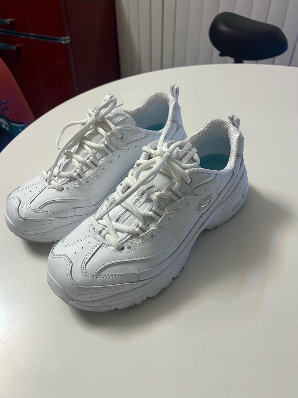 Skechers Women's White Platform Lace-Up Sneakers